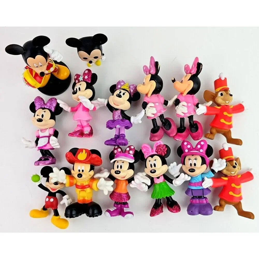 Vintage Disney Mickey Minnie Mouse Mini Figures Toy Soldier Lot Cake Toppers
